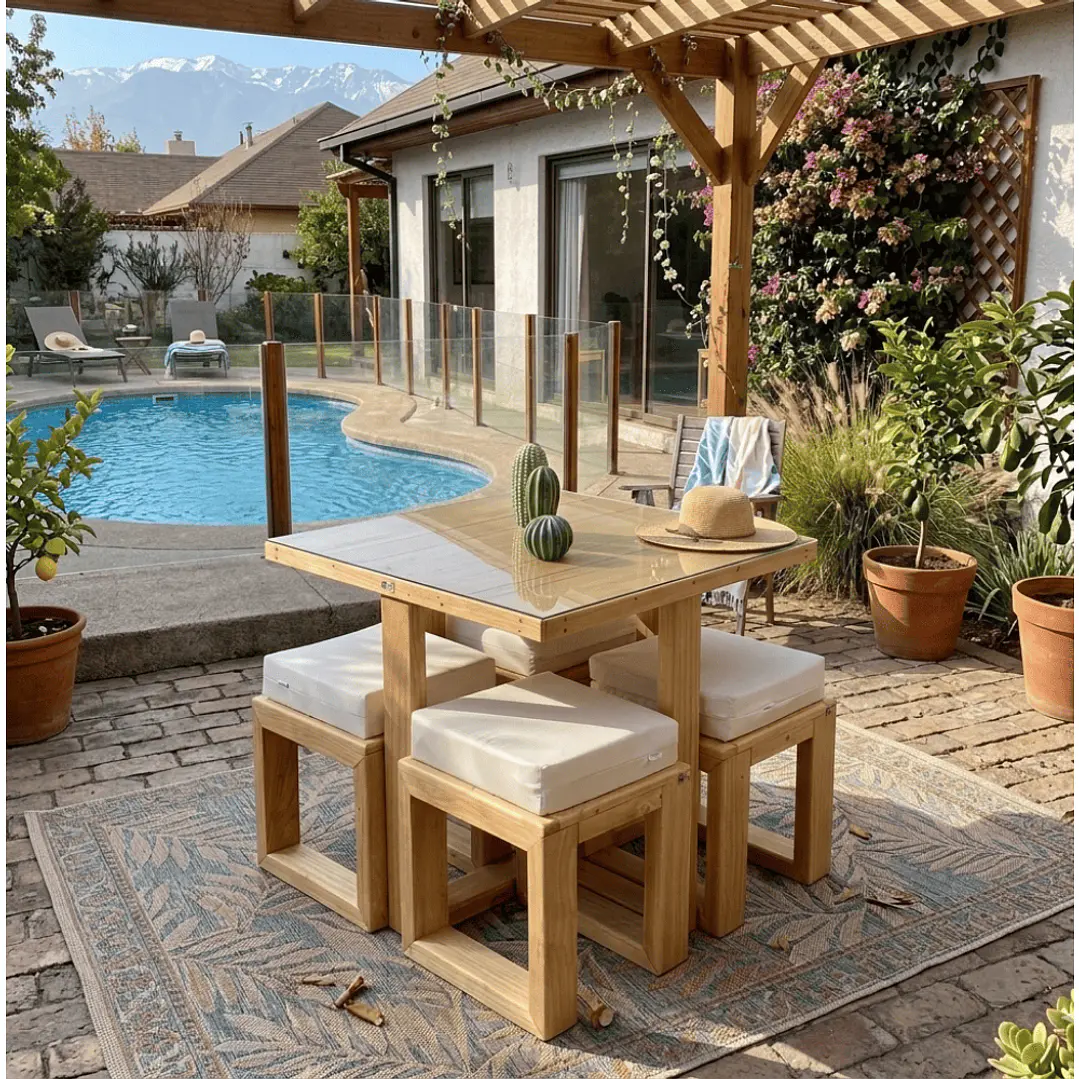 Mesa Comedor Taburete 4 Taburetes 1