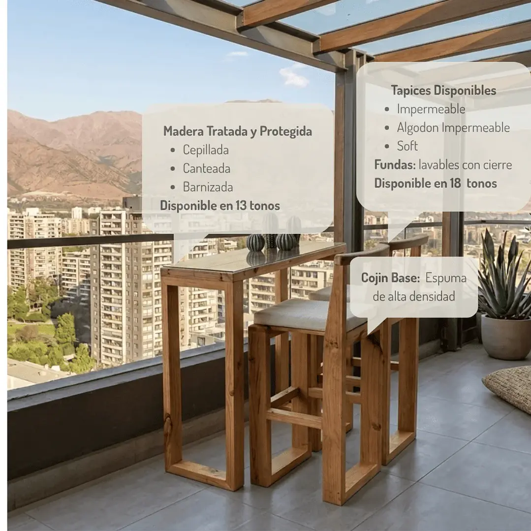 Juego Comedor Bar Mid Terraza 5