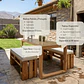 Juego Mesa Comedor Euro con 2 Bancas Terraza - Miniatura 4