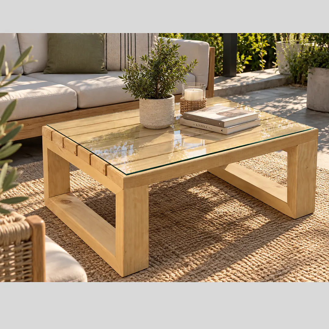 Mesa de Centro Blok 80x57 de Madera para Terraza y Living | Paletstilo® 1