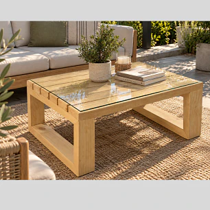 Mesa de Centro Blok 80x57 de Madera para Terraza y Living | Paletstilo®