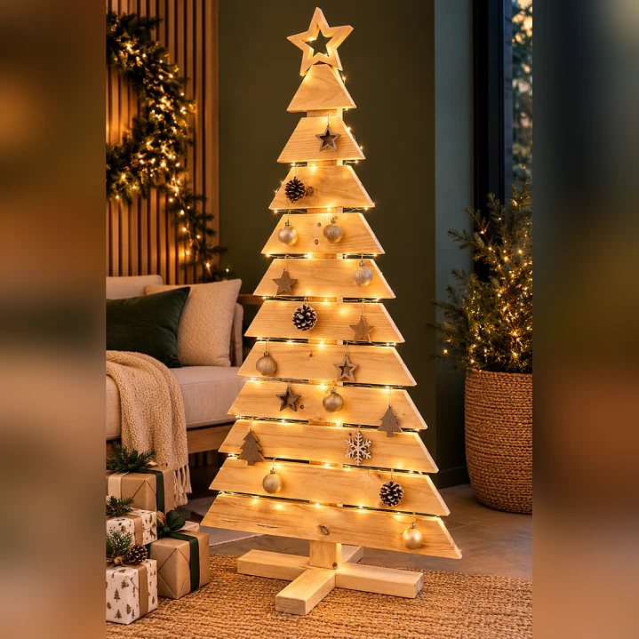 Árbol de Navidad de Madera 176 cm | Paletstilo® 1