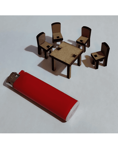 Set muebles en miniaturas maquetería: Comedor