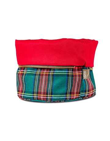 Saco de pão de algodão aquecível. Decoração verde.