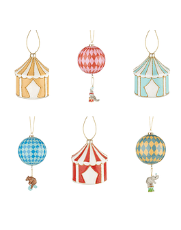 Conjunto de 6 enfeites de Natal para pendurar na árvore