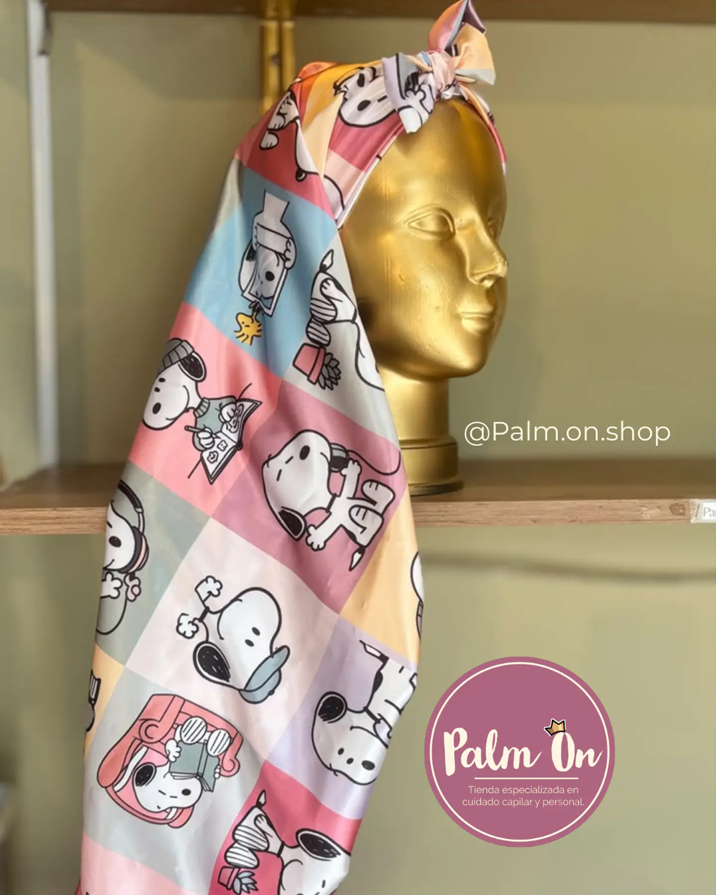 Gorro largo en seda satinada para dormir o para moto Palm On ♡ 5