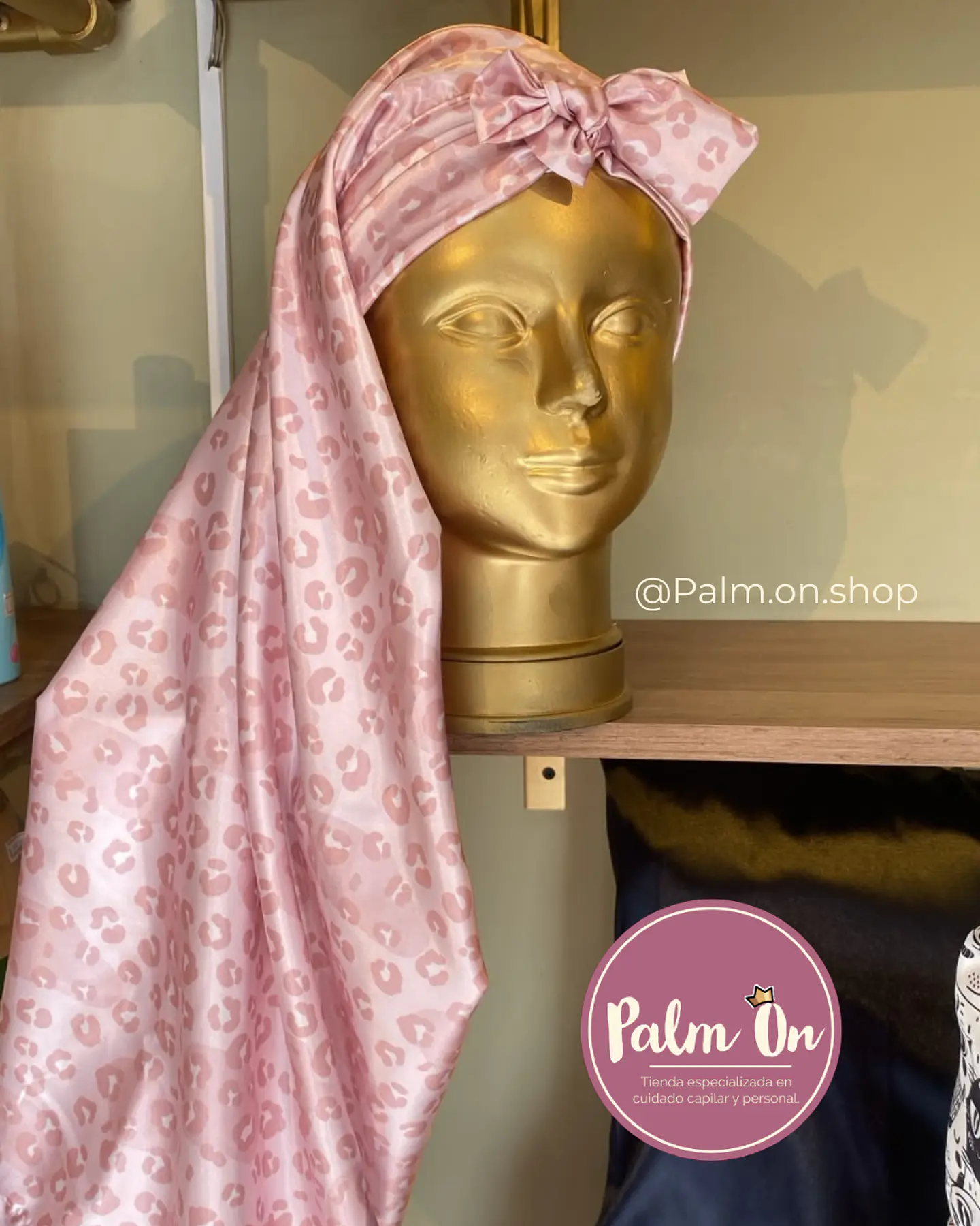 Gorro largo en seda satinada para dormir o para moto Palm On ♡ 6