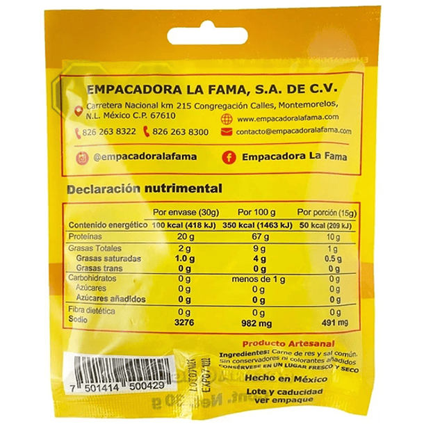 Carne seca de res La Fama 30gr 2