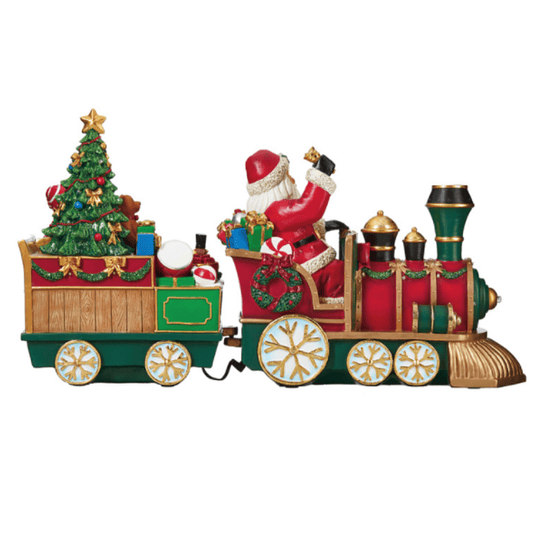 Tren de Santa Claus Adorno Navideño con 35 luces LED 70x25 cm 