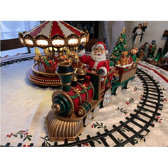 Tren de Santa Claus Adorno Navideño con 35 luces LED 70x25 cm 
