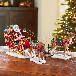 Santa Claus con sus dos Renos de Navidad Simplemente PRECIOSO!!!