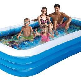 Alberca Inflable Rectangular 3D con 2 goggles 3.05 x 1.83 x .56
