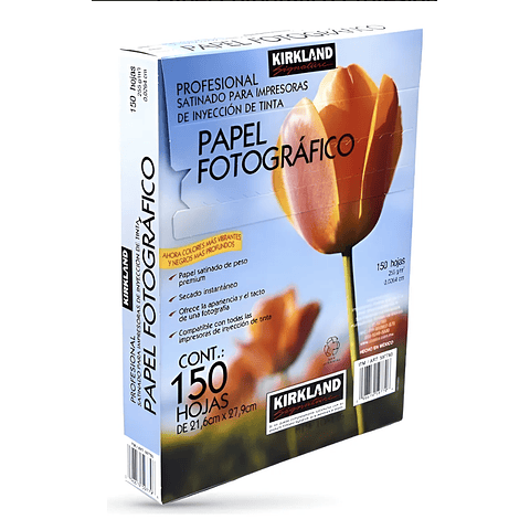 Papel Fotográfico Profesional Kirkland Con 150 Hojas Carta Blanco