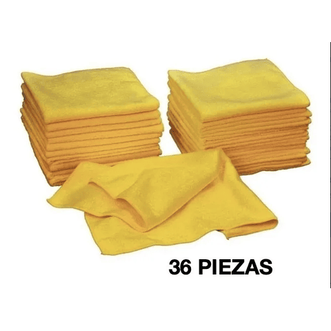 36 Piezas De Toallas, Paños De Microfibra Absorbentes 40.6cm Color Amarillo