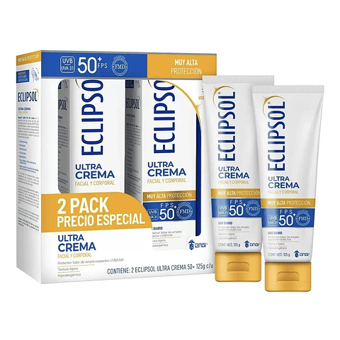 Eclipsol Ultra Bloqueador Solar Crema 50+ Fps 2 De 125g C/u