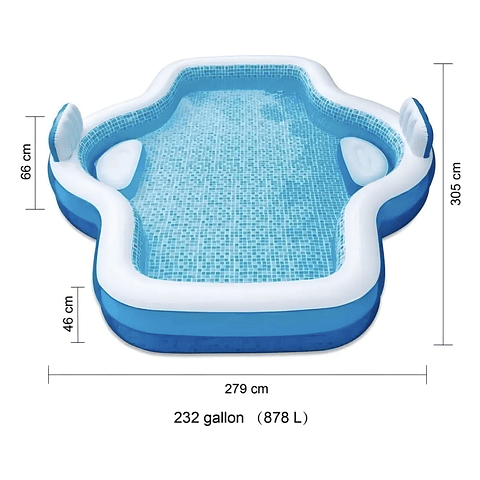 Alberca Inflable Summer Waves Familiar Color Azul