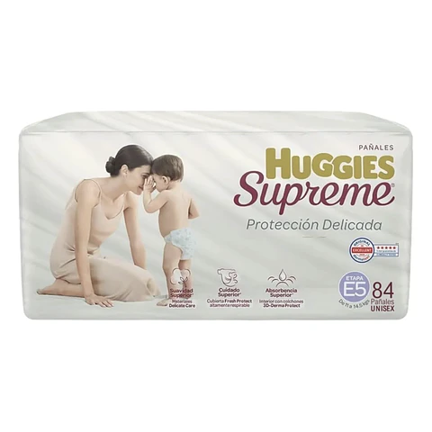 Pañales Huggies Supreme Etapa 5 84 Piezas