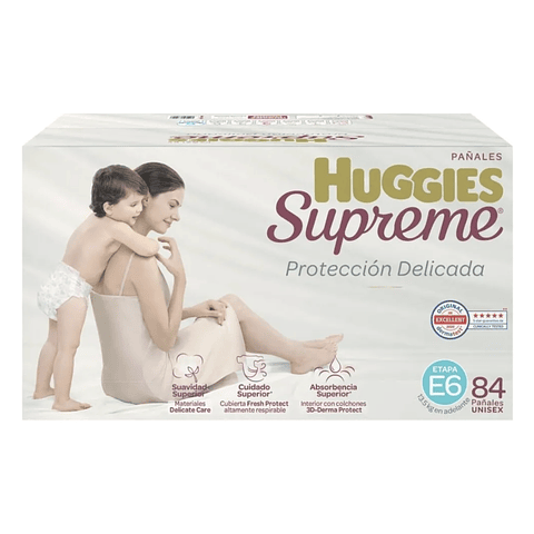 Pañales Huggies Supreme Etapa 6 84 Piezas