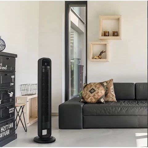 Ventilador De Torre Omnibreeze Silencioso 97cm Alto panel Touch con Control Remoto