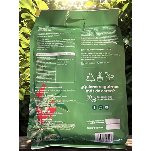 Fertilizante Orgánico Composta Koolterra Mejorador de Suelos y Plantas 
