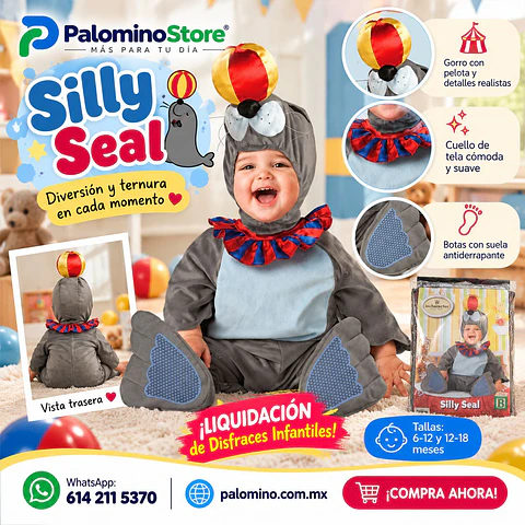 Disfraz Foca Infantil Silly Seal 18-24 m ÚLTIMA PIEZA