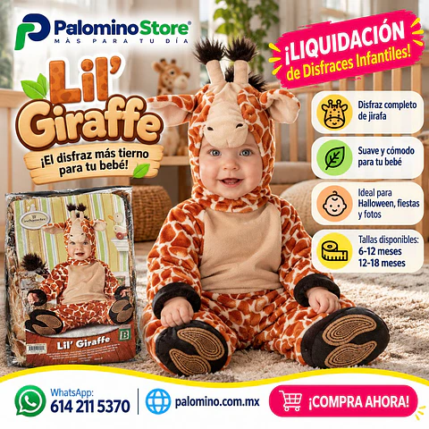 Disfraz Pequeña Jirafa 1 Pieza 12-18 meses ÚLTIMA PIEZA