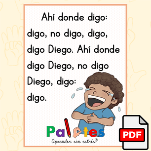 23 Trabalenguas para imprimir. PDF