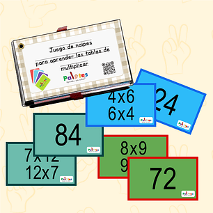 JUEGO DE NAIPES TABLAS DE MULTIPLICAR