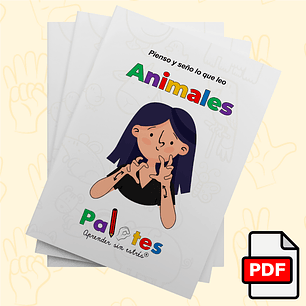 Pienso y seño lo que leo.  Animales en señas. PDF