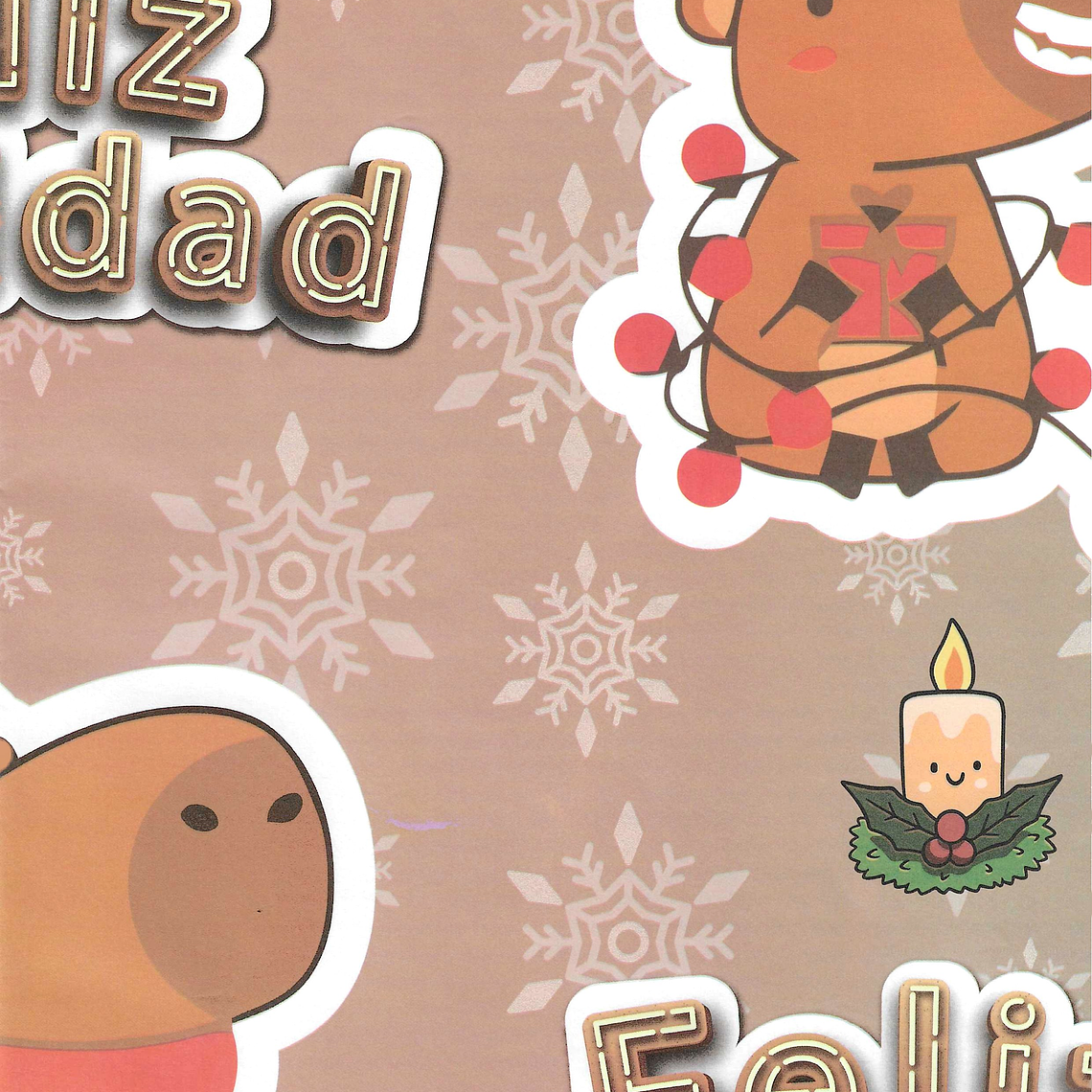 Papel de regalo navideño CAPIBARA 1