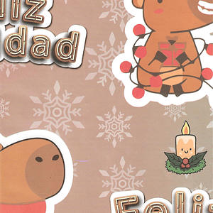 Papel de regalo navideño CAPIBARA