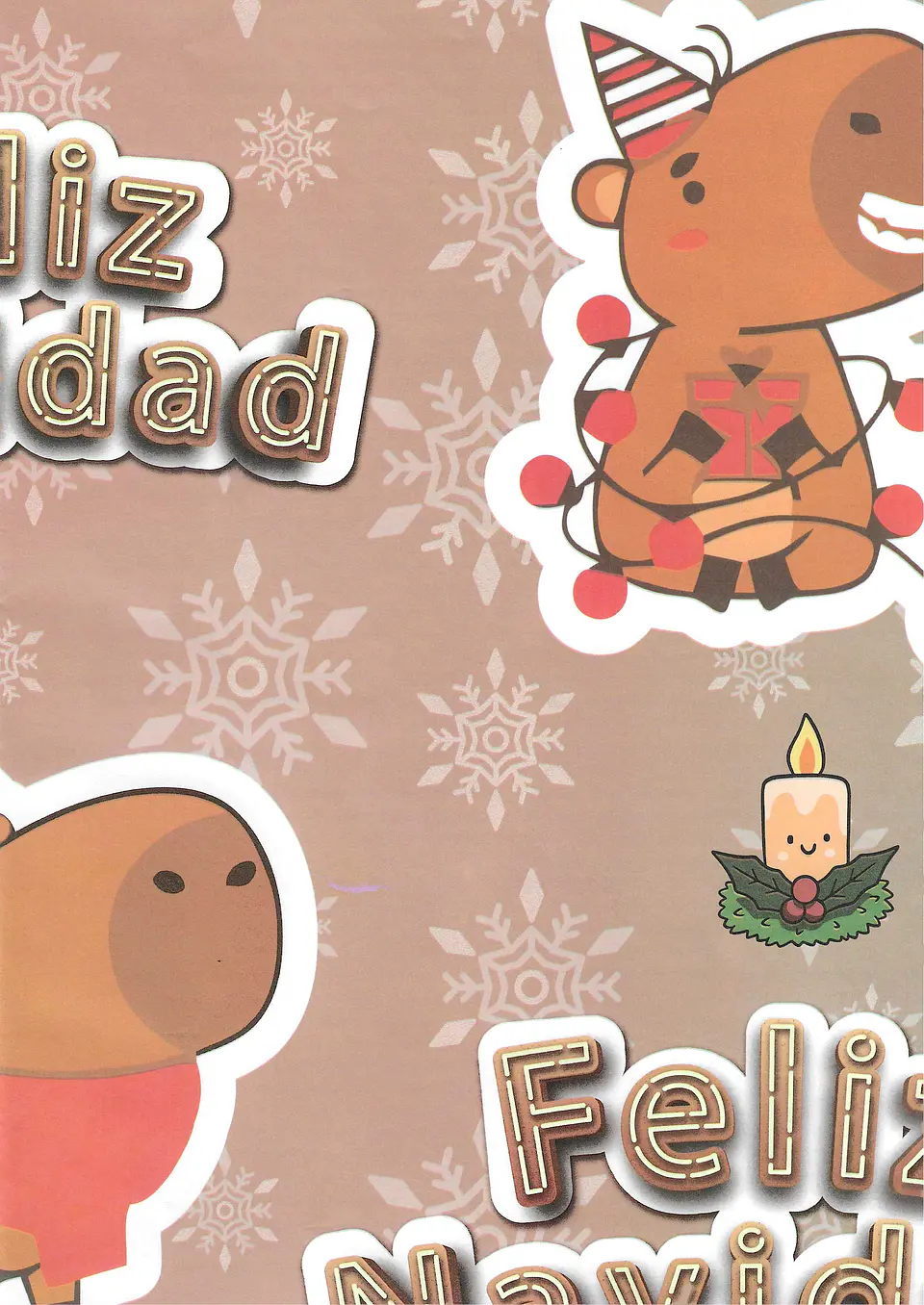 Papel de regalo navideño CAPIBARA 1