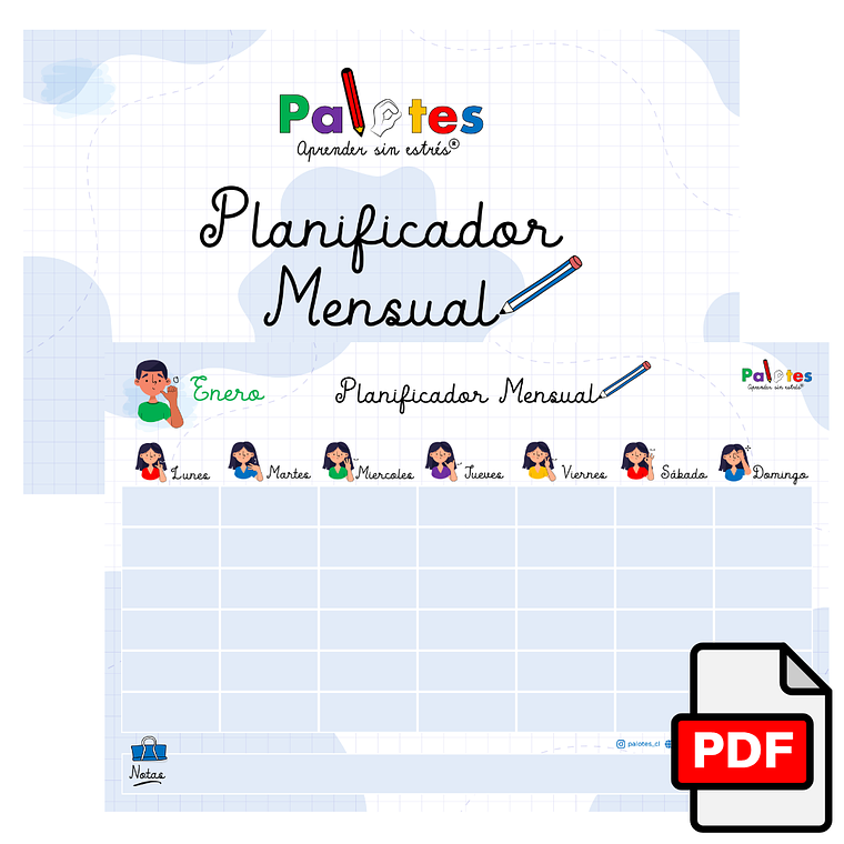 Agenda de rutina diaria + planificador mensual en PDF 2