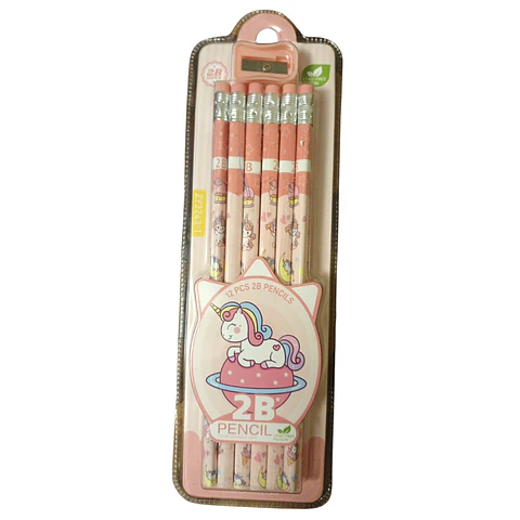 Set de Lápices 2B Unicornio con Sacapuntas