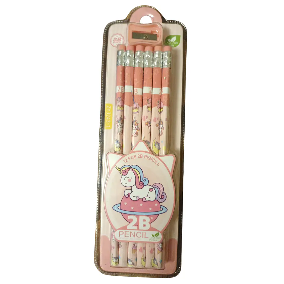 Set de Lápices 2B Unicornio con Sacapuntas 1