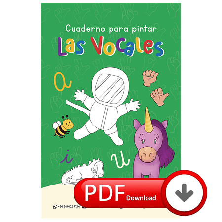 Libro para pintar las vocales en PDF