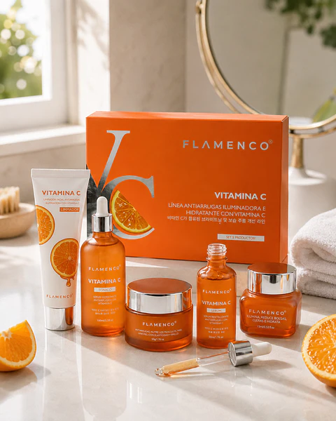 Set Rutina Skincare Facial Vitamina C Flamenco – 5 Productos