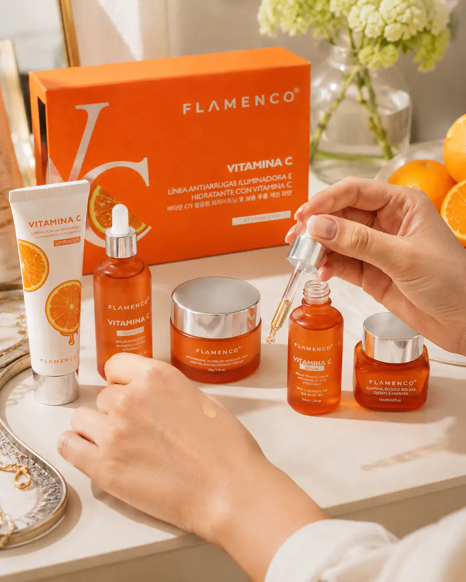Set Rutina Skincare Facial Vitamina C Flamenco – 5 Productos 2
