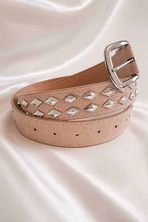 Cinturón Tachas Rombo Nude