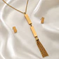 Set Collar + Aros Geométrico Dorado - Miniatura 1