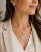 Set Collar + Aros Círculo Nacarado Plateado - Miniatura 4