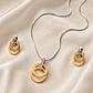 Set Collar + Aros Doble Aro Bicolor - Miniatura 1