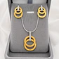 Set Collar + Aros Doble Aro Bicolor - Miniatura 3