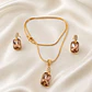 Set Collar + Aros Cristal Champagne - Miniatura 2