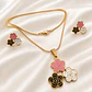 Set Collar y Aros Flores Tricolor - Miniatura 1