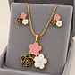 Set Collar y Aros Flores Tricolor - Miniatura 2