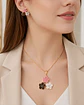 Set Collar y Aros Flores Tricolor - Miniatura 3