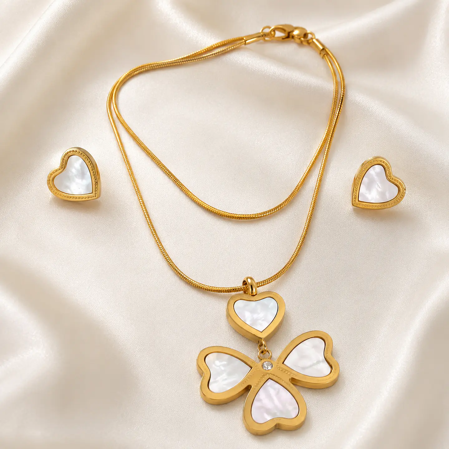 Set Collar + Aros Corazones 1