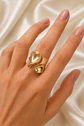 Anillo Dorado Ajustable de Diseño Orgánico - Miniatura 4