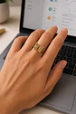 Anillo Mariposa Dorado Ajustable - Miniatura 4